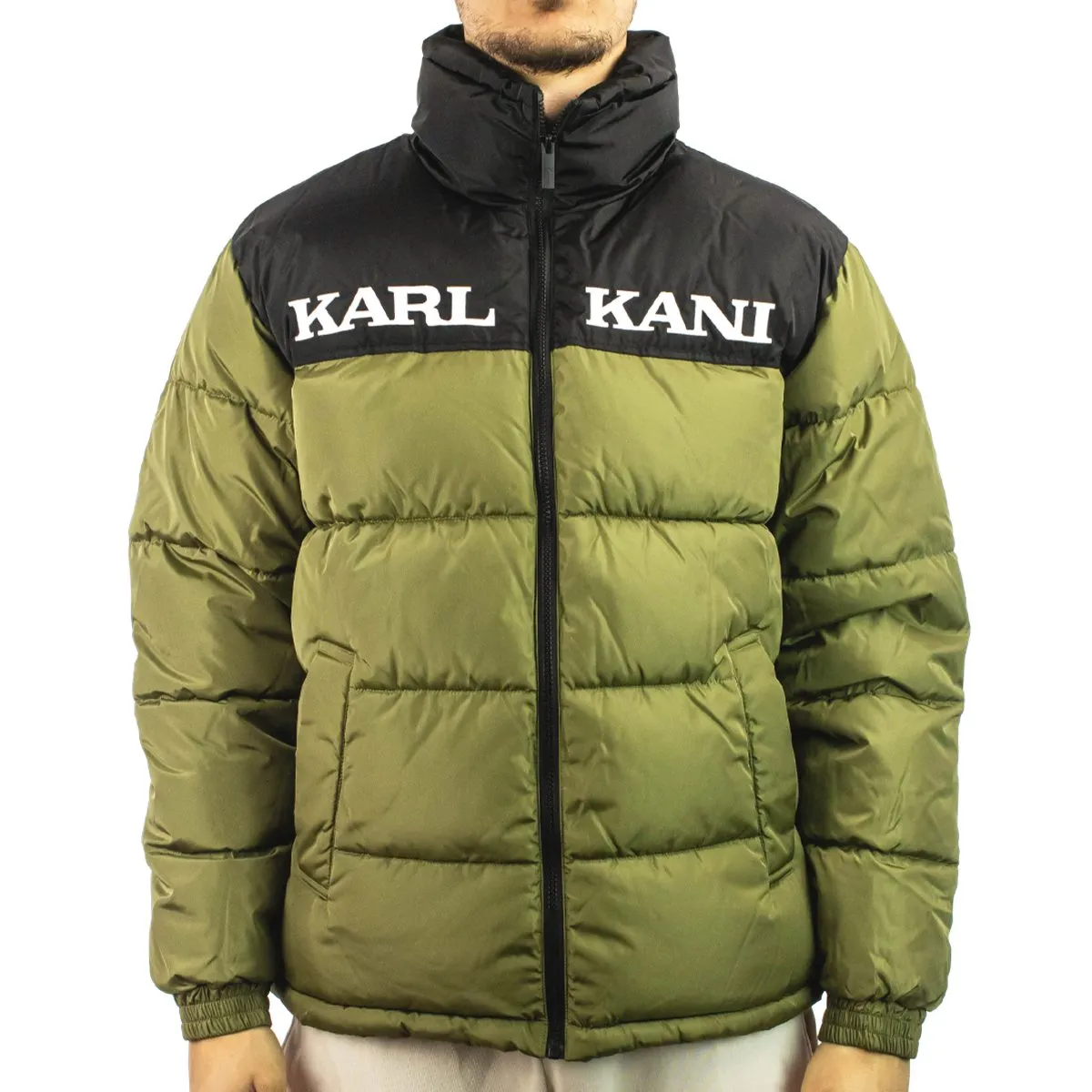 Karl Kani Retro Essential Puffer Winter Jacke 60760012 - grün-schwarz