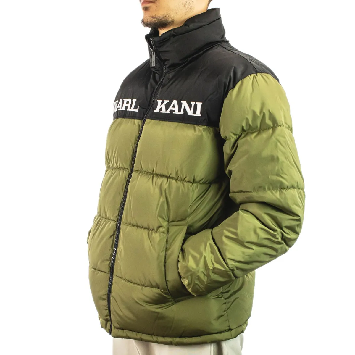 Karl Kani Retro Essential Puffer Winter Jacke 60760012 - grün-schwarz