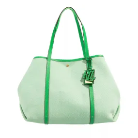   Lauren Ralph Lauren  Emerie Tote Extra Large Natural Green Topz  Shopper 