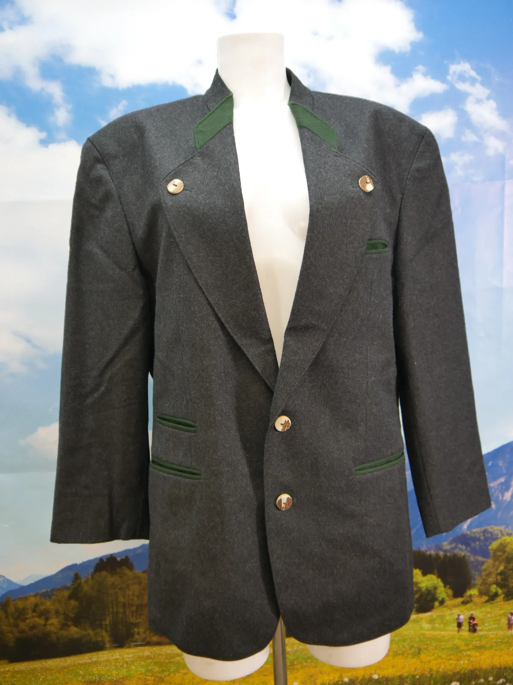 Lodenfrey neuwertig klassisch fescher Janker schwarze Trachtenjacke Jacke Gr.48