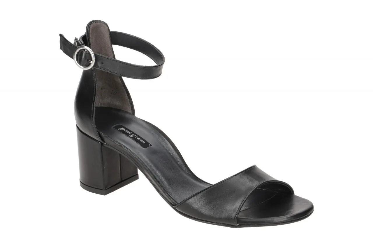 Paul Green Sandalette schwarz Glattleder 6062