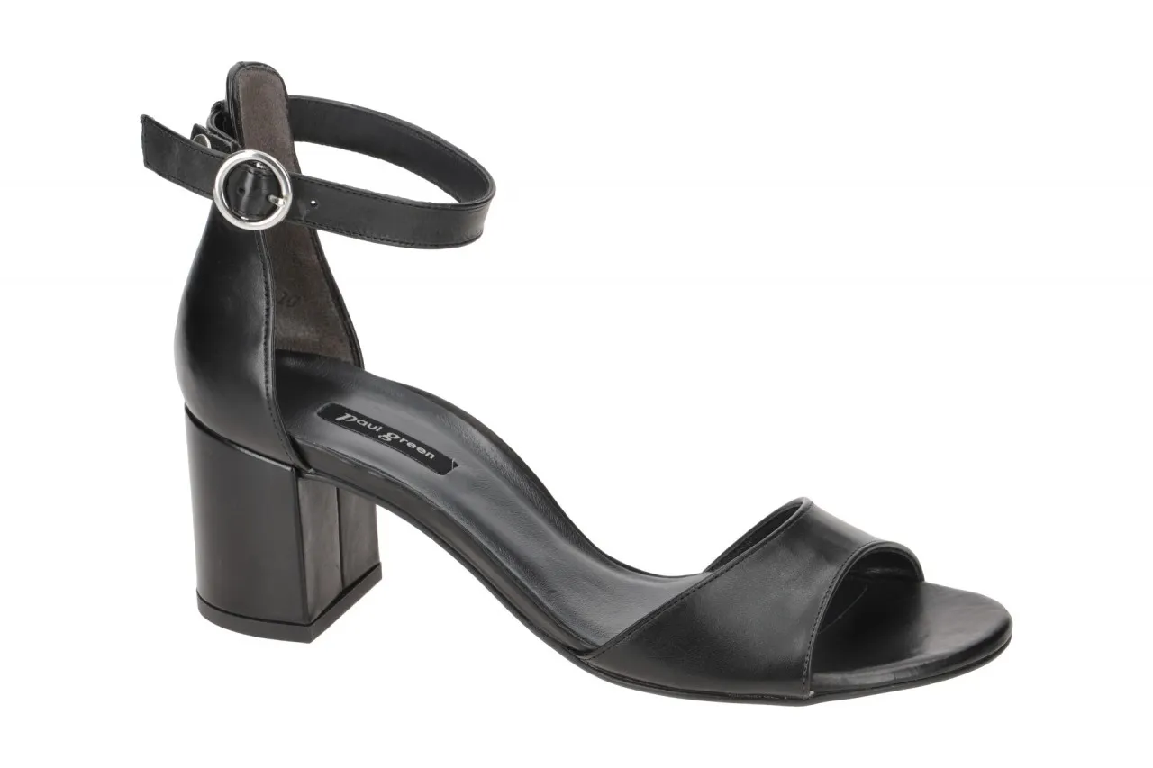 Paul Green Sandalette schwarz Glattleder 6062